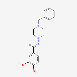 molecular formula C18H21N3O2 B3726290 4-{[(4-benzyl-1-piperazinyl)imino]methyl}-1,2-benzenediol 