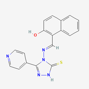molecular formula C18H13N5OS B3726297 1-({[3-mercapto-5-(4-pyridinyl)-4H-1,2,4-triazol-4-yl]imino}methyl)-2-naphthol 