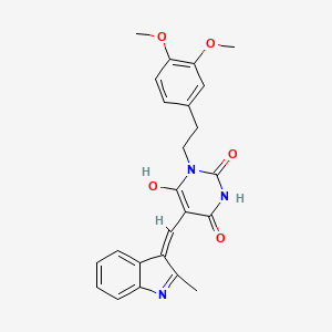 molecular formula C24H23N3O5 B3726309 1-[2-(3,4-dimethoxyphenyl)ethyl]-5-[(2-methyl-1H-indol-3-yl)methylene]-2,4,6(1H,3H,5H)-pyrimidinetrione 