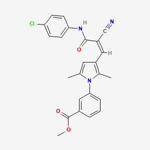 molecular formula C24H20ClN3O3 B3726328 methyl 3-(3-{3-[(4-chlorophenyl)amino]-2-cyano-3-oxo-1-propen-1-yl}-2,5-dimethyl-1H-pyrrol-1-yl)benzoate 
