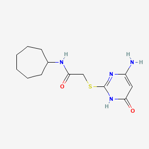 molecular formula C13H20N4O2S B3726331 2-[(4-amino-6-oxo-1,6-dihydro-2-pyrimidinyl)thio]-N-cycloheptylacetamide 
