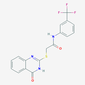 2-[(4-oxo-3,4-dihydro-2-quinazolinyl)thio]-N-[3-(trifluoromethyl)phenyl]acetamide