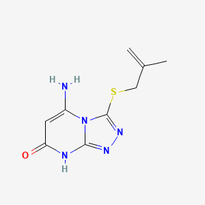 molecular formula C9H11N5OS B3726351 5-amino-3-[(2-methyl-2-propen-1-yl)thio][1,2,4]triazolo[4,3-a]pyrimidin-7(8H)-one 