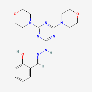 molecular formula C18H23N7O3 B3726382 2-hydroxybenzaldehyde (4,6-di-4-morpholinyl-1,3,5-triazin-2-yl)hydrazone 