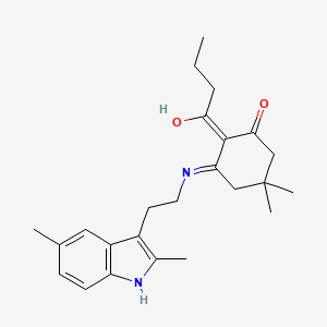 molecular formula C24H32N2O2 B3726384 2-butyryl-3-{[2-(2,5-dimethyl-1H-indol-3-yl)ethyl]amino}-5,5-dimethylcyclohex-2-en-1-one 