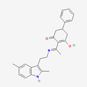 molecular formula C26H28N2O2 B3726395 2-(1-{[2-(2,5-dimethyl-1H-indol-3-yl)ethyl]amino}ethylidene)-5-phenylcyclohexane-1,3-dione 