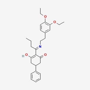 molecular formula C28H35NO4 B3726398 2-(1-{[2-(3,4-diethoxyphenyl)ethyl]amino}butylidene)-5-phenylcyclohexane-1,3-dione 