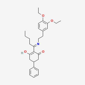 2-(1-{[2-(3,4-diethoxyphenyl)ethyl]amino}pentylidene)-5-phenylcyclohexane-1,3-dione