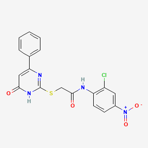 molecular formula C18H13ClN4O4S B3726416 N-(2-chloro-4-nitrophenyl)-2-[(6-oxo-4-phenyl-1,6-dihydro-2-pyrimidinyl)thio]acetamide 