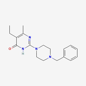 molecular formula C18H24N4O B3726421 2-(4-benzyl-1-piperazinyl)-5-ethyl-6-methyl-4(3H)-pyrimidinone 