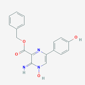 molecular formula C18H15N3O4 B372643 Benzyl 3-amino-6-(4-hydroxyphenyl)pyrazine-2-carboxylate 4-oxide 