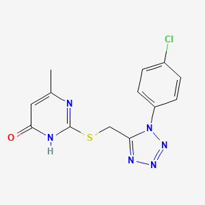 molecular formula C13H11ClN6OS B3726430 2-({[1-(4-chlorophenyl)-1H-tetrazol-5-yl]methyl}thio)-6-methyl-4(3H)-pyrimidinone 