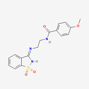 molecular formula C17H17N3O4S B3726454 N-{2-[(1,1-dioxido-1,2-benzisothiazol-3-yl)amino]ethyl}-4-methoxybenzamide 