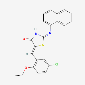 molecular formula C22H17ClN2O2S B3726455 5-(5-chloro-2-ethoxybenzylidene)-2-(1-naphthylamino)-1,3-thiazol-4(5H)-one 
