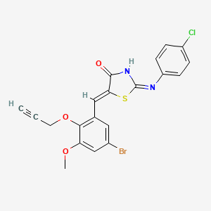 molecular formula C20H14BrClN2O3S B3726462 5-[5-bromo-3-methoxy-2-(2-propyn-1-yloxy)benzylidene]-2-[(4-chlorophenyl)amino]-1,3-thiazol-4(5H)-one 