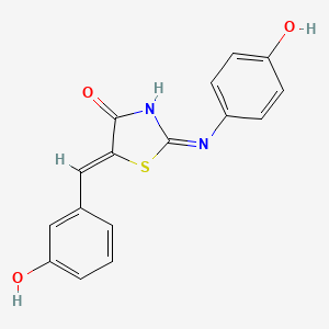 molecular formula C16H12N2O3S B3726469 5-(3-hydroxybenzylidene)-2-[(4-hydroxyphenyl)amino]-1,3-thiazol-4(5H)-one 