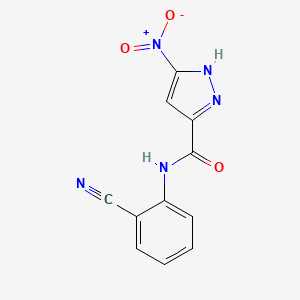 molecular formula C11H7N5O3 B3726472 N-(2-cyanophenyl)-3-nitro-1H-pyrazole-5-carboxamide 