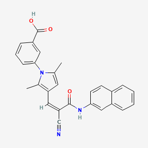 molecular formula C27H21N3O3 B3726479 3-{3-[2-cyano-3-(2-naphthylamino)-3-oxo-1-propen-1-yl]-2,5-dimethyl-1H-pyrrol-1-yl}benzoic acid 