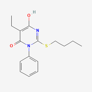 molecular formula C16H20N2O2S B3726483 2-(butylthio)-5-ethyl-6-hydroxy-3-phenyl-4(3H)-pyrimidinone 