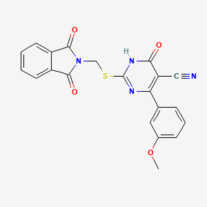 molecular formula C21H14N4O4S B3726491 2-{[(1,3-dioxo-1,3-dihydro-2H-isoindol-2-yl)methyl]thio}-4-(3-methoxyphenyl)-6-oxo-1,6-dihydro-5-pyrimidinecarbonitrile 