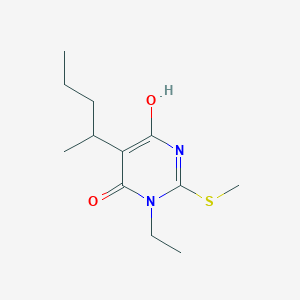 molecular formula C12H20N2O2S B3726497 3-ethyl-6-hydroxy-5-(1-methylbutyl)-2-(methylthio)-4(3H)-pyrimidinone 