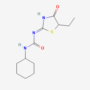 molecular formula C12H19N3O2S B3726518 N-cyclohexyl-N'-(5-ethyl-4-oxo-4,5-dihydro-1,3-thiazol-2-yl)urea 