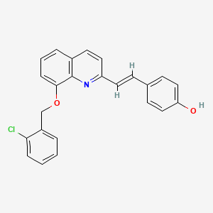 molecular formula C24H18ClNO2 B3726519 4-(2-{8-[(2-chlorobenzyl)oxy]-2-quinolinyl}vinyl)phenol 