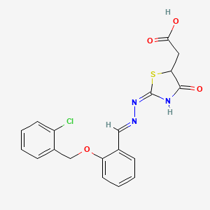 molecular formula C19H16ClN3O4S B3726539 [2-({2-[(2-chlorobenzyl)oxy]benzylidene}hydrazono)-4-oxo-1,3-thiazolidin-5-yl]acetic acid 