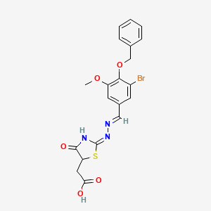 molecular formula C20H18BrN3O5S B3726570 (2-{[4-(benzyloxy)-3-bromo-5-methoxybenzylidene]hydrazono}-4-oxo-1,3-thiazolidin-5-yl)acetic acid 