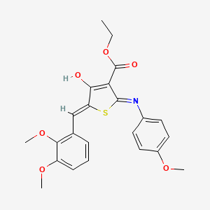 molecular formula C23H23NO6S B3726578 ethyl 5-(2,3-dimethoxybenzylidene)-2-[(4-methoxyphenyl)amino]-4-oxo-4,5-dihydro-3-thiophenecarboxylate 