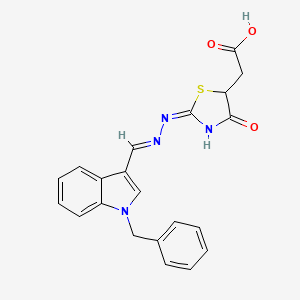 molecular formula C21H18N4O3S B3726582 (2-{[(1-benzyl-1H-indol-3-yl)methylene]hydrazono}-4-oxo-1,3-thiazolidin-5-yl)acetic acid 
