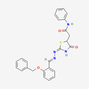 molecular formula C25H22N4O3S B3726658 2-(2-{[2-(benzyloxy)benzylidene]hydrazono}-4-oxo-1,3-thiazolidin-5-yl)-N-phenylacetamide 