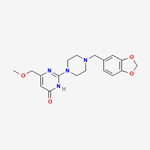 molecular formula C18H22N4O4 B3726671 2-[4-(1,3-benzodioxol-5-ylmethyl)-1-piperazinyl]-6-(methoxymethyl)-4(3H)-pyrimidinone 