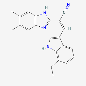 molecular formula C22H20N4 B3726677 2-(5,6-dimethyl-1H-benzimidazol-2-yl)-3-(7-ethyl-1H-indol-3-yl)acrylonitrile 