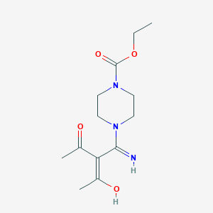molecular formula C13H21N3O4 B3726678 ethyl 4-(2-acetyl-1-amino-3-oxo-1-buten-1-yl)-1-piperazinecarboxylate 