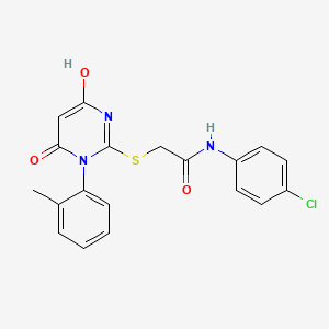 molecular formula C19H16ClN3O3S B3726705 N-(4-chlorophenyl)-2-{[4-hydroxy-1-(2-methylphenyl)-6-oxo-1,6-dihydro-2-pyrimidinyl]thio}acetamide 