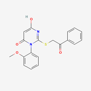 molecular formula C19H16N2O4S B3726706 6-hydroxy-3-(2-methoxyphenyl)-2-[(2-oxo-2-phenylethyl)thio]-4(3H)-pyrimidinone 