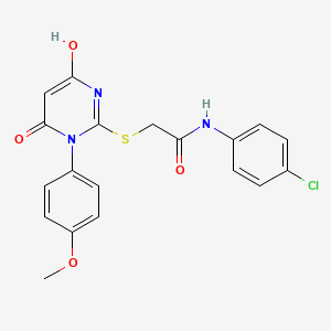 molecular formula C19H16ClN3O4S B3726709 N-(4-chlorophenyl)-2-{[4-hydroxy-1-(4-methoxyphenyl)-6-oxo-1,6-dihydro-2-pyrimidinyl]thio}acetamide 