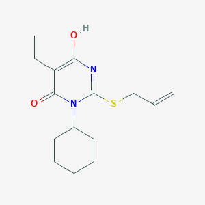 molecular formula C15H22N2O2S B3726717 2-(allylthio)-3-cyclohexyl-5-ethyl-6-hydroxy-4(3H)-pyrimidinone 
