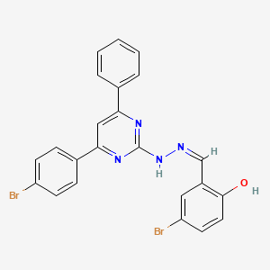 molecular formula C23H16Br2N4O B3726720 5-bromo-2-hydroxybenzaldehyde [4-(4-bromophenyl)-6-phenyl-2-pyrimidinyl]hydrazone 