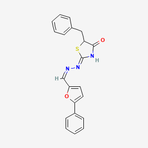 molecular formula C21H17N3O2S B3726725 5-phenyl-2-furaldehyde (5-benzyl-4-oxo-1,3-thiazolidin-2-ylidene)hydrazone 