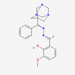 2-hydroxy-3-methoxybenzaldehyde [phenyl(1,3,5-triazatricyclo[3.3.1.1~3,7~]dec-7-yl)methylene]hydrazone