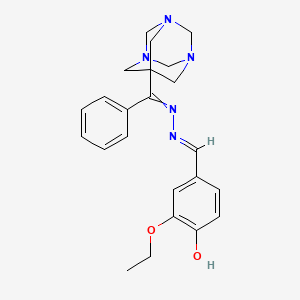 3-ethoxy-4-hydroxybenzaldehyde [phenyl(1,3,5-triazatricyclo[3.3.1.1~3,7~]dec-7-yl)methylene]hydrazone