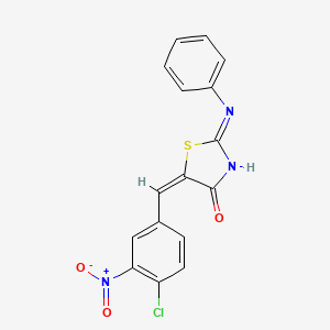 molecular formula C16H10ClN3O3S B3726751 5-(4-chloro-3-nitrobenzylidene)-2-(phenylimino)-1,3-thiazolidin-4-one 