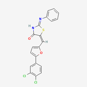 molecular formula C20H12Cl2N2O2S B3726752 5-{[5-(3,4-dichlorophenyl)-2-furyl]methylene}-2-(phenylimino)-1,3-thiazolidin-4-one 