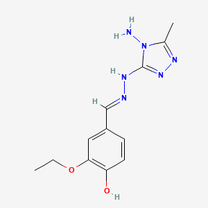 molecular formula C12H16N6O2 B3726761 3-ethoxy-4-hydroxybenzaldehyde (4-amino-5-methyl-4H-1,2,4-triazol-3-yl)hydrazone 