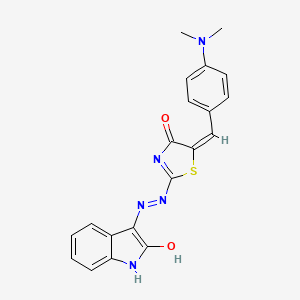 molecular formula C20H17N5O2S B3726775 (3Z)-1H-indole-2,3-dione 3-({(2E,5Z)-5-[4-(dimethylamino)benzylidene]-4-oxo-1,3-thiazolidin-2-ylidene}hydrazone) 