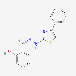 molecular formula C16H13N3OS B3726783 2-hydroxybenzaldehyde (4-phenyl-1,3-thiazol-2-yl)hydrazone 