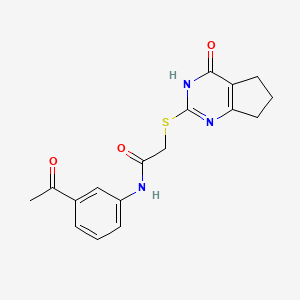 molecular formula C17H17N3O3S B3726788 N-(3-acetylphenyl)-2-[(4-oxo-4,5,6,7-tetrahydro-3H-cyclopenta[d]pyrimidin-2-yl)thio]acetamide 
