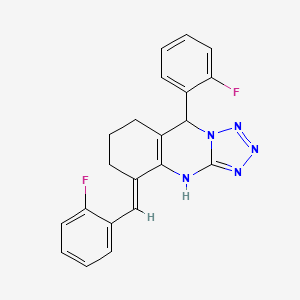 molecular formula C21H17F2N5 B3726794 5-(2-fluorobenzylidene)-9-(2-fluorophenyl)-4,5,6,7,8,9-hexahydrotetrazolo[5,1-b]quinazoline 